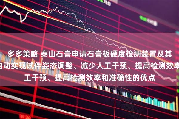 多多策略 泰山石膏申请石膏板硬度检测装置及其方法专利, 具有自动实现试件姿态调整、减少人工干预、提高检测效率和准确性的优点